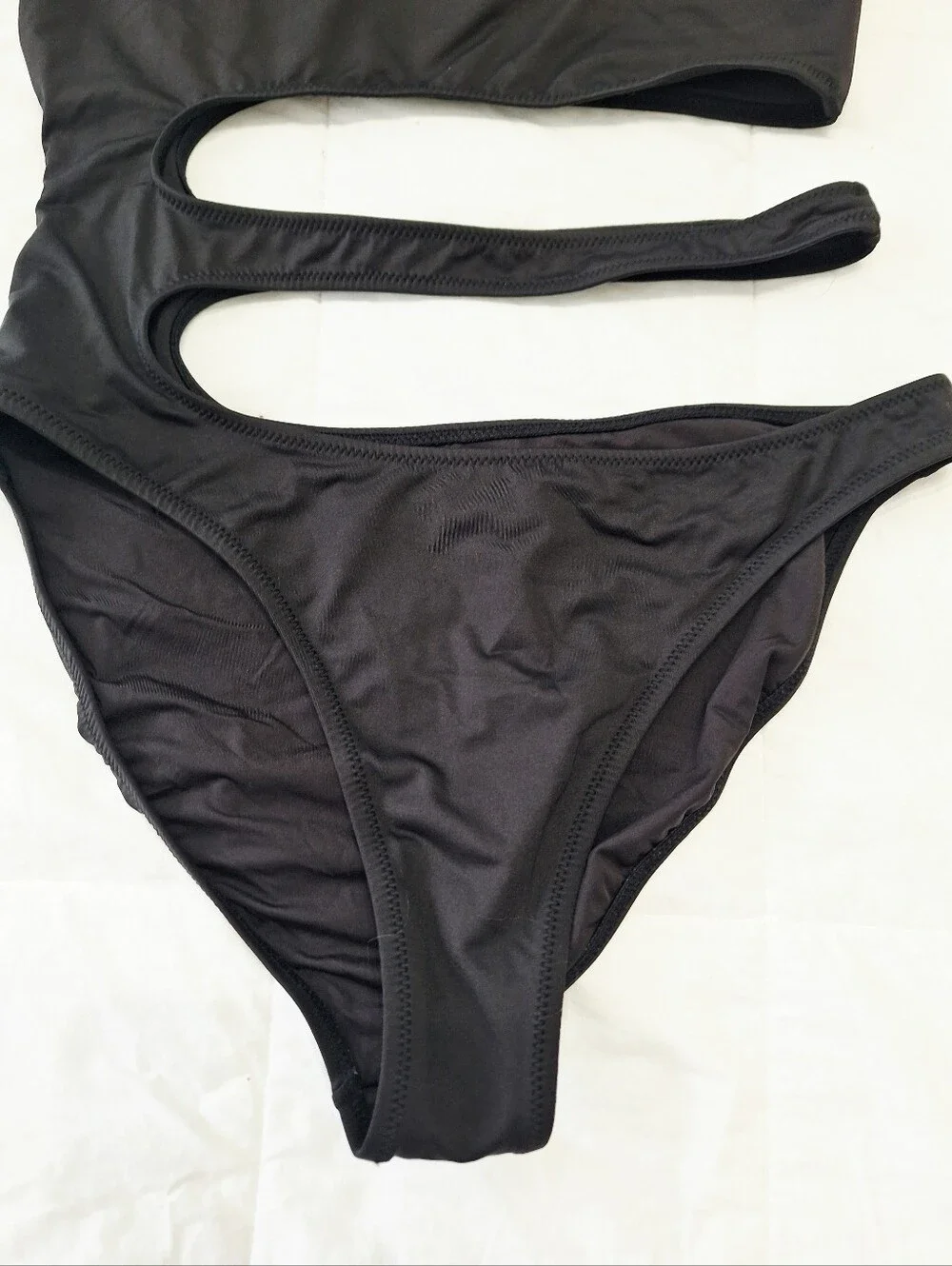 SKIMS Signature Swim Cut Out One Piece Swimsuit Onyx Black M NWOT
